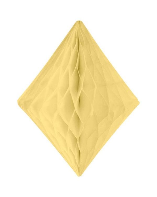 Ivory White Honeycomb Diamond Decoration - 30cm