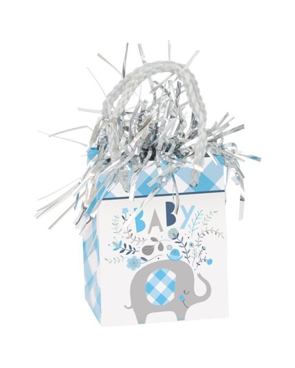 Blue Floral Elephant Balloon Weight