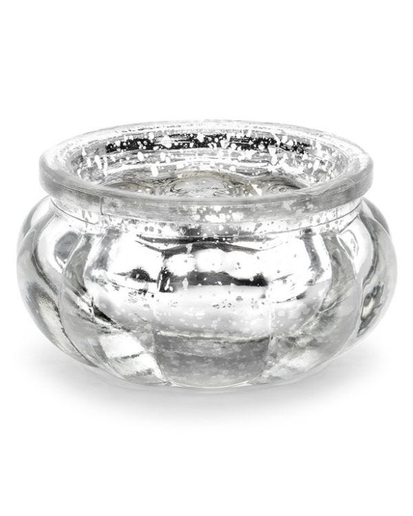 Silver Glass Candle Holder - 6cm