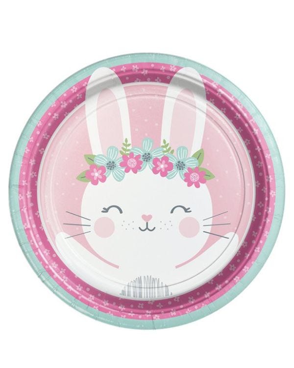Birthday Bunny Paper Plate - 23cm (8pk)