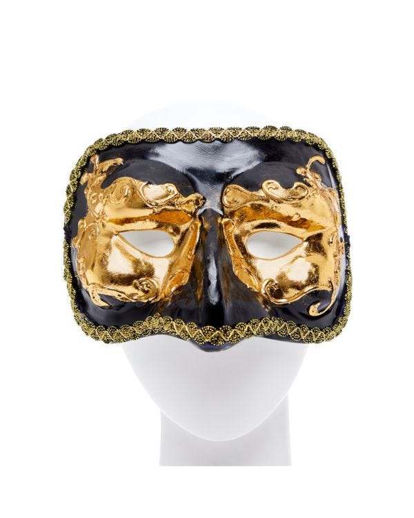 Black &amp; Gold Masquerade Mask