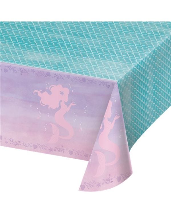 Mermaid Shine Plastic Tablecover - 1.4m x 2.6m