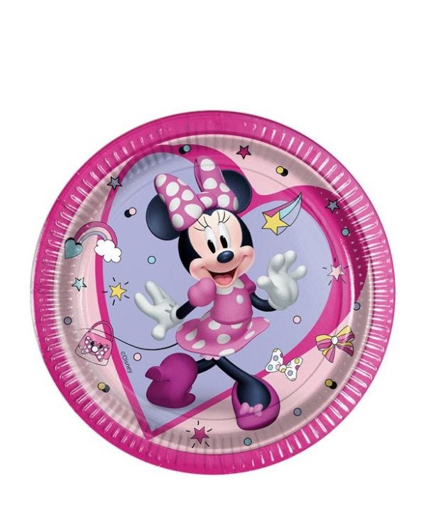 Minnie Mouse Junior Paper Plates- 20cm (8pk)
