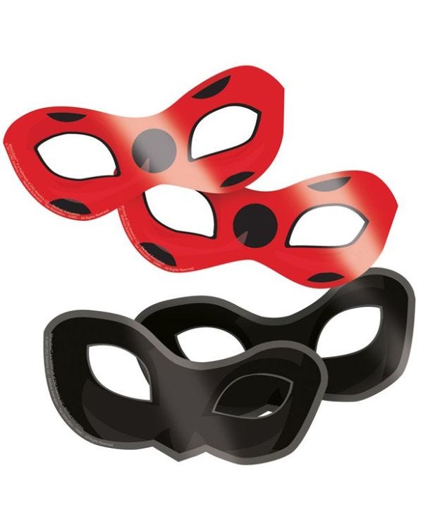 Miraculous Ladybug Card Masks (8pk)