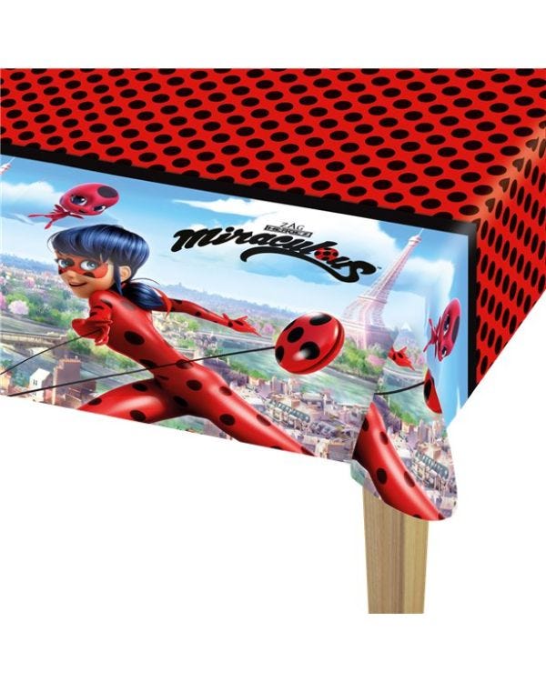 Miraculous Ladybug Plastic Table Cover - 1.2m x 1.8m
