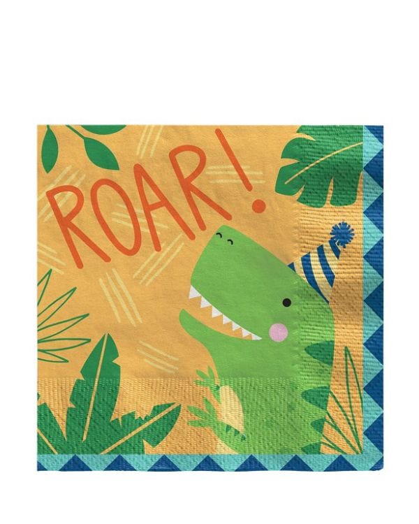 Dino-Mite Paper Napkins - 33cm (16pk)