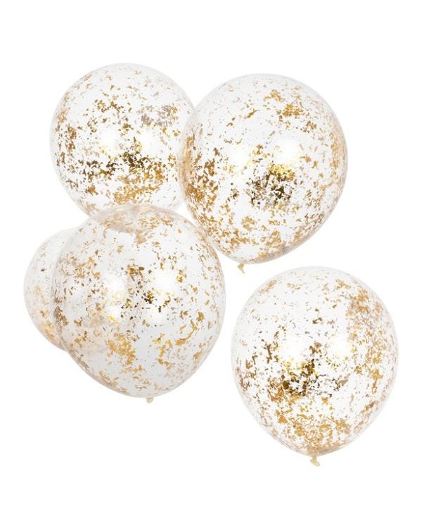 Gold Shredded Confetti Latex Balloons - 12&quot; (5pk)