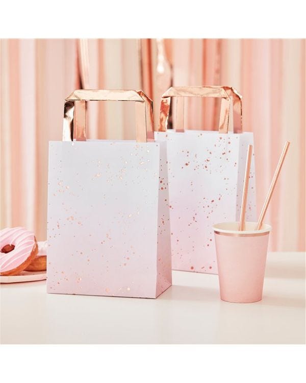 Mix It Up Rose Gold Ombre Party Bags - 27cm x 17cm (5pk)