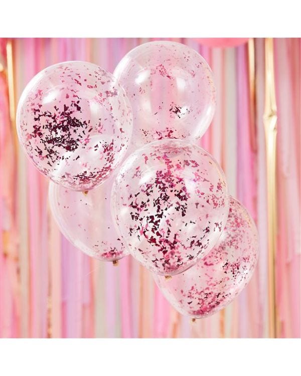 Mix It Up Pink Confetti Balloons - 12&quot; (5pk)