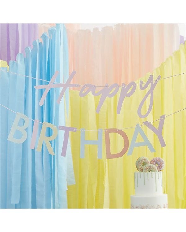 Mix It Up Pastel &#039;Happy Birthday&#039; Paper Banner - 1.5m