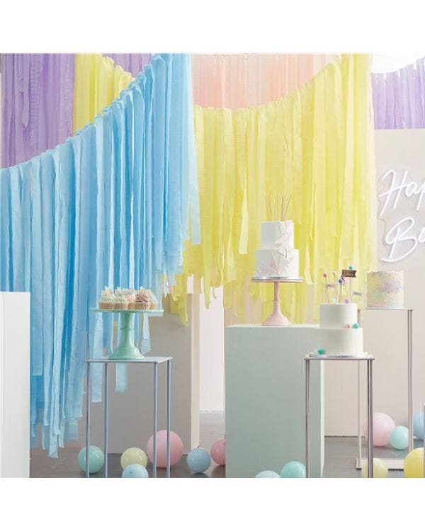 Mix It Up Pastel Streamer Ceiling Decoration