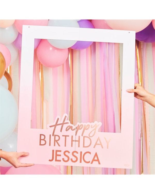 Mix It Up Pink Customisable Selfie Photo Booth Frame - 72cm x 60cm