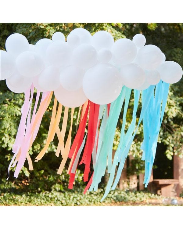 Rainbow Balloon Cloud Backdrop Kit - 40 Balloons