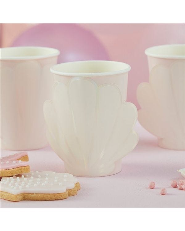 Mermaid Magic Shell Paper Cups - 266ml (8pk)