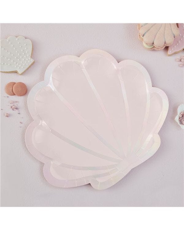 Mermaid Magic Shell Paper Plates - 23cm (8pk)