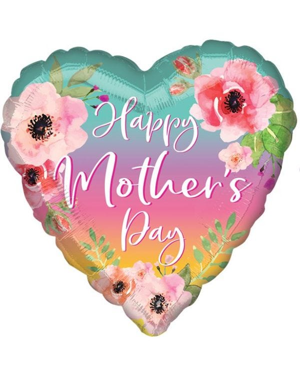 Flowers &amp; Ombre Mother&#039;s Day Balloon - 28&quot; Foil