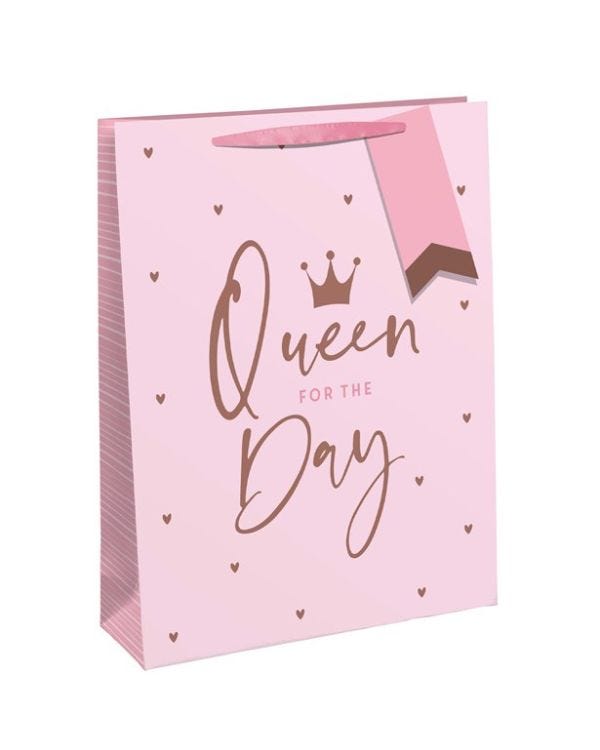 Queen for the Day Large Gift Bag - 26.5cm x 33cm