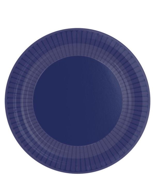 Dark Blue Paper Plates - 23cm (8pk)