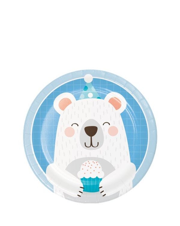 Birthday Bear Paper Dessert Plates - 18cm (8pk)