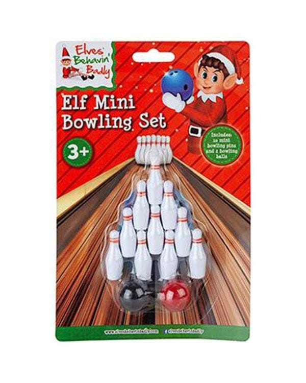Naughty Elf Ten Pin Bowling Set