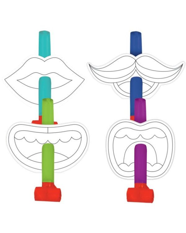 New Year&#039;s Eve Colouring Blowouts (8pk)