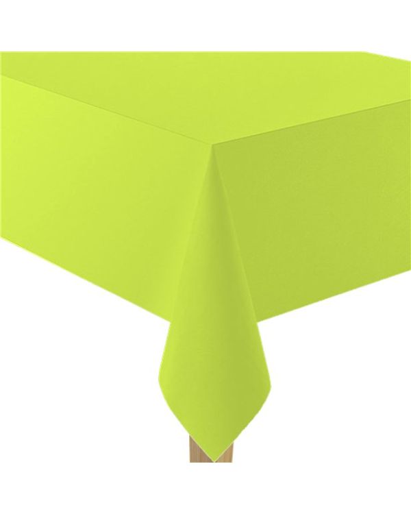 Lime Green Plastic Table Cover - 2.8m x 1.4m