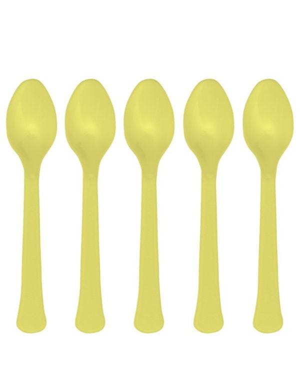 Lime Green Reusable Plastic Spoons (24pk)