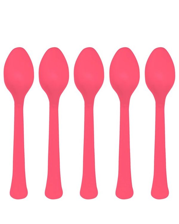 Red Reusable Plastic Spoons (24pk)