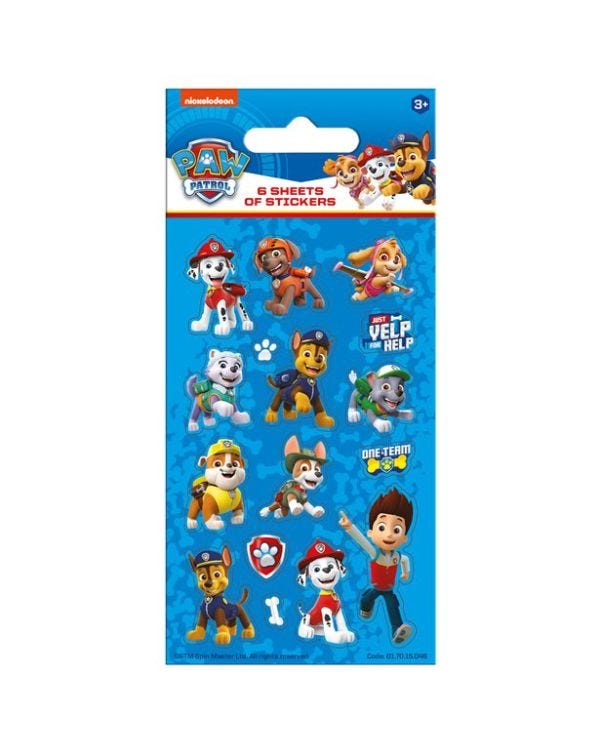 Paw Patrol Stickers (6pk)