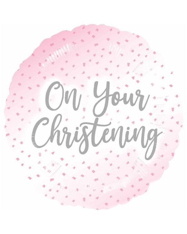 Pink Christening Foil Balloon - 17&quot;