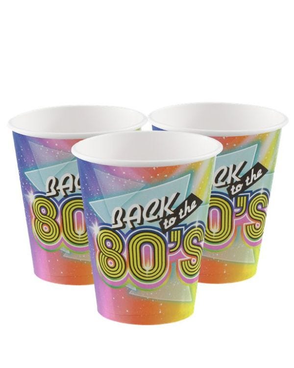 80&#039;s Paper Cups - 270cm (10pk)