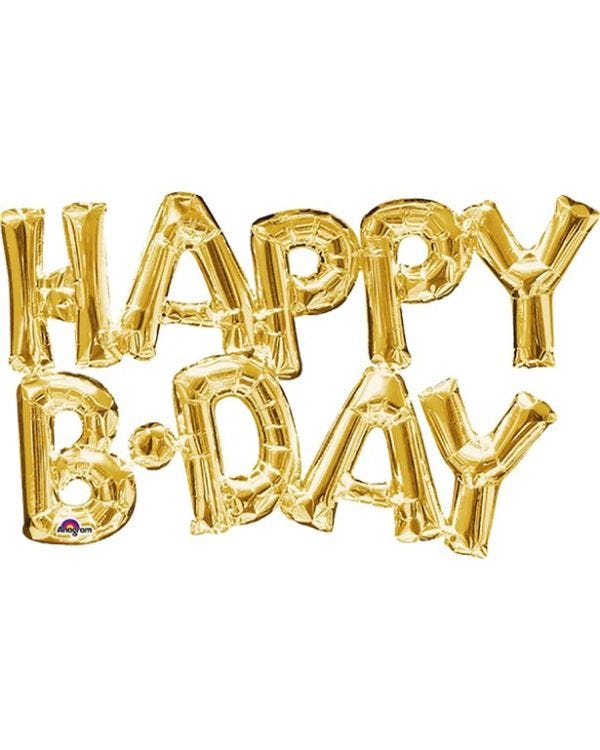 Happy Birthday Gold Foil Phrase Balloon