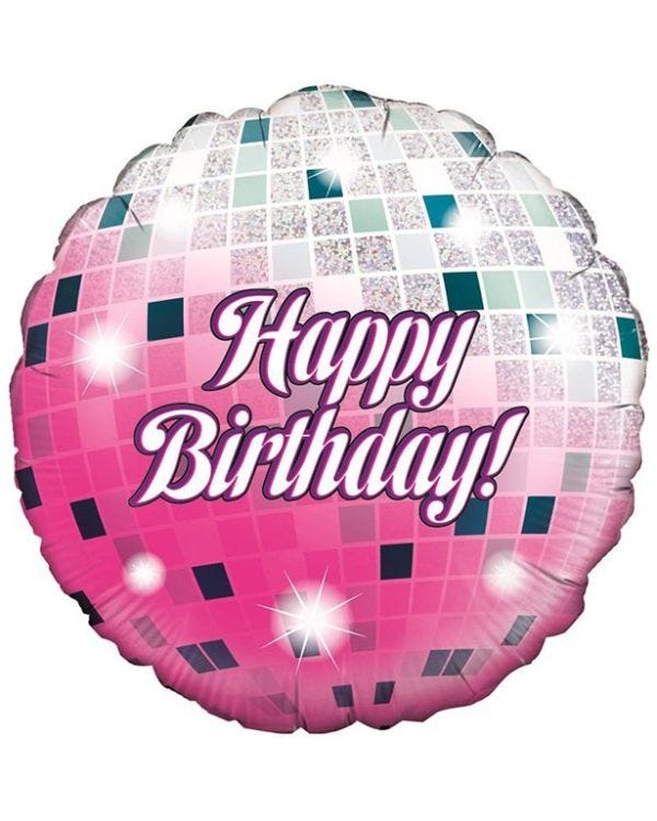 Glitter Ball Happy Birthday Foil Balloon - 18&quot;