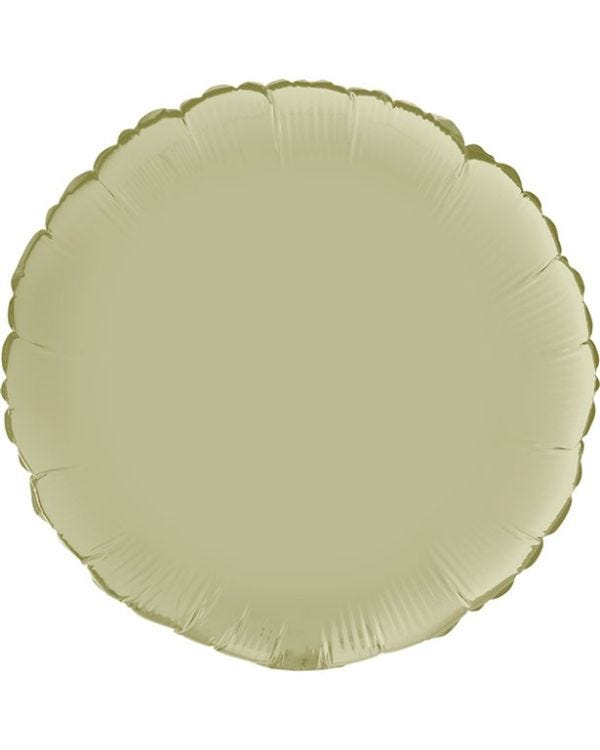 Satin Olive Green Round Foil Balloon - 18&quot;