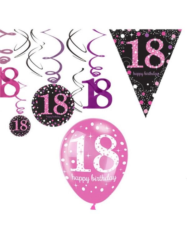 18th Pink Celebration Decorating Kit - Value