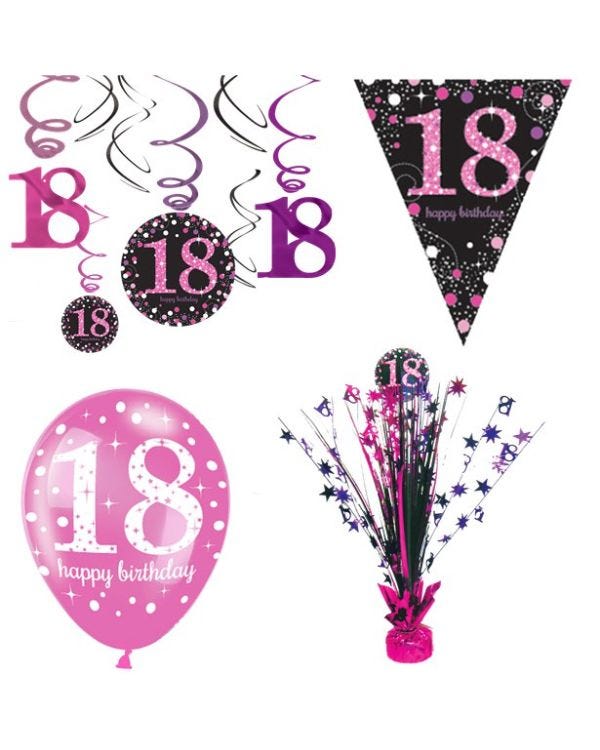 18th Pink Celebration Decorating Kit - Deluxe