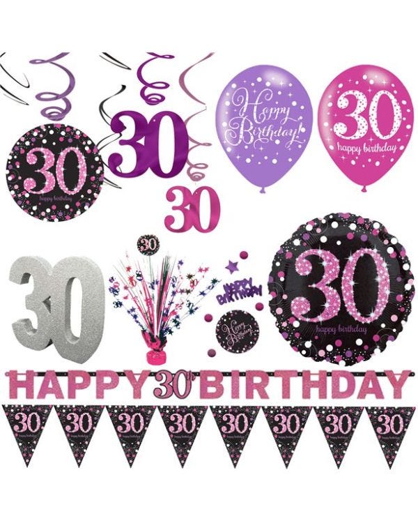 30th Pink Celebration Decorating Kit - Premium
