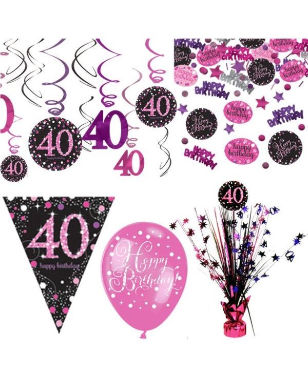40th Pink Celebration Decorating Kit - Deluxe