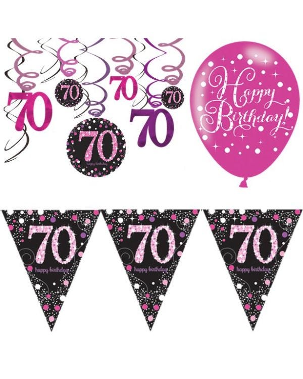 70th Pink Celebration Decorating Kit - Value