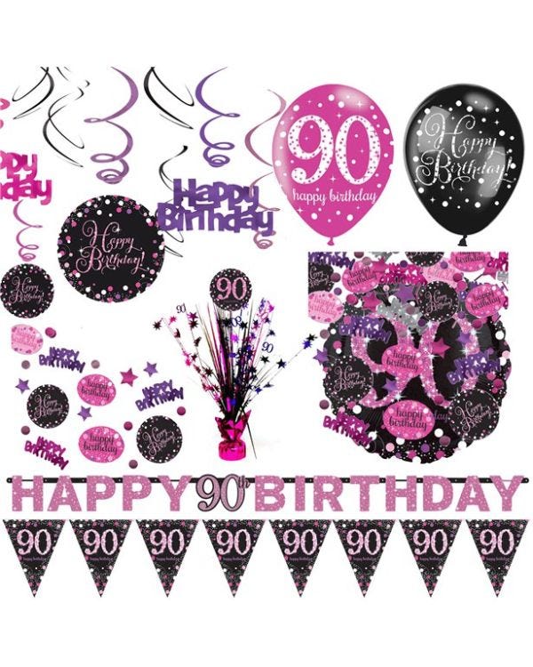 90th Pink Celebration Decorating Kit - Premium