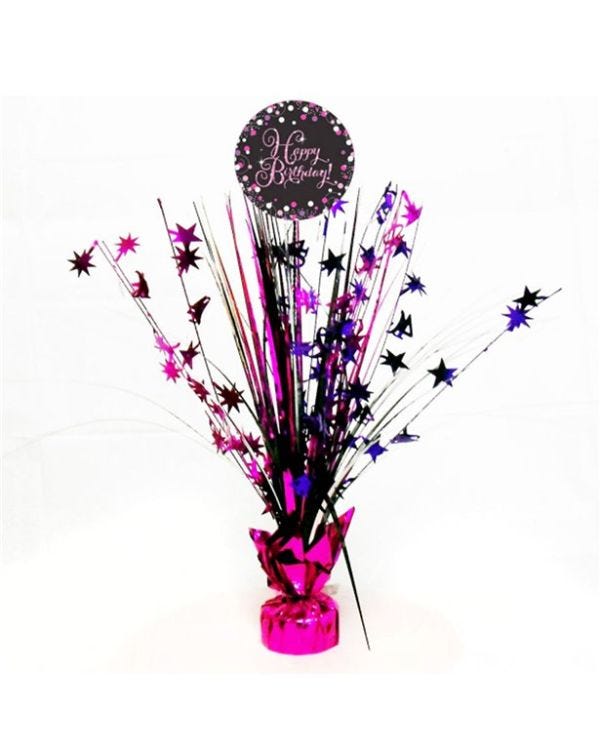 Pink Happy Birthday Foil Table Centrepiece - 33cm