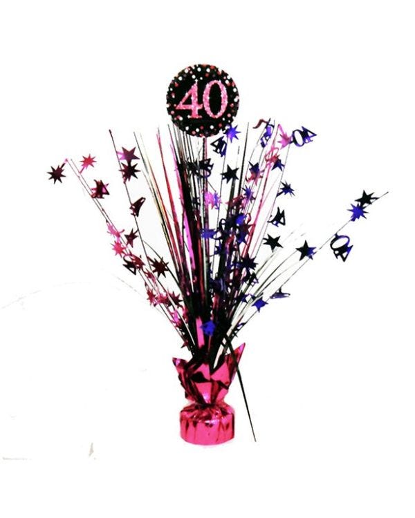 Pink Age 40 Foil Table Centrepiece - 46cm