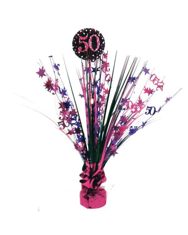 Pink Age 50 Foil Table Centrepiece - 46cm