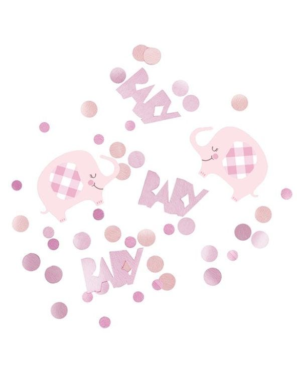 Pink Floral Elephant Confetti (14g pack)