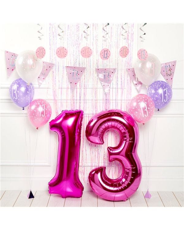 Pink 13th Birthday Premium Decoration Kit