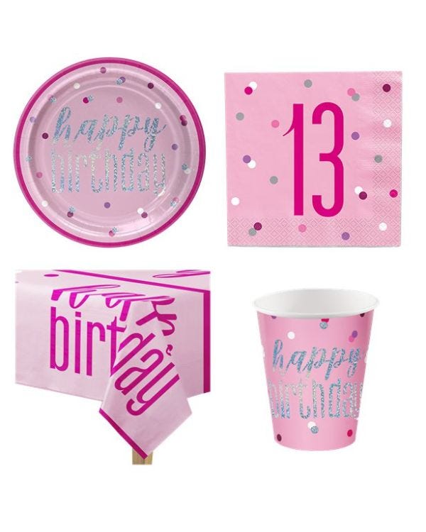 Pink 13th Birthday Value Party Pack