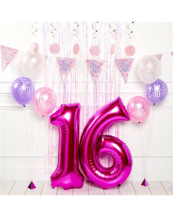 Pink 16th Birthday Premium Decoration Kit