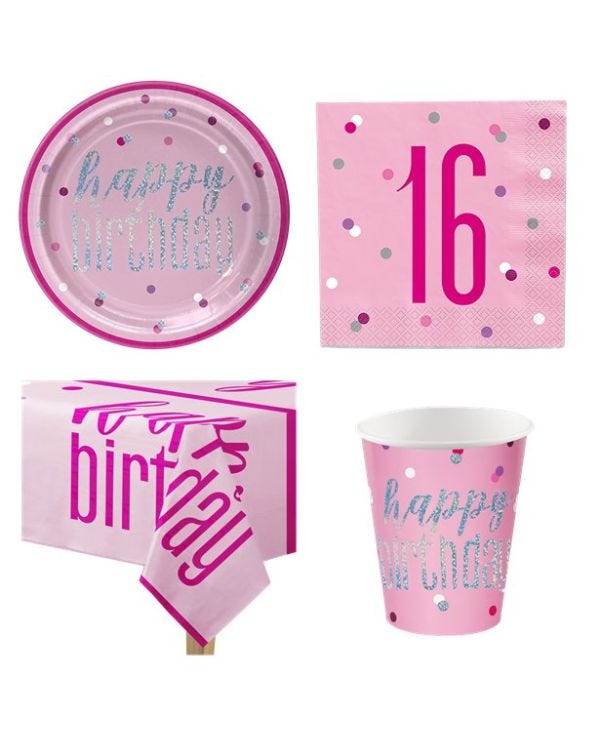Pink 16th Birthday Value Party Pack