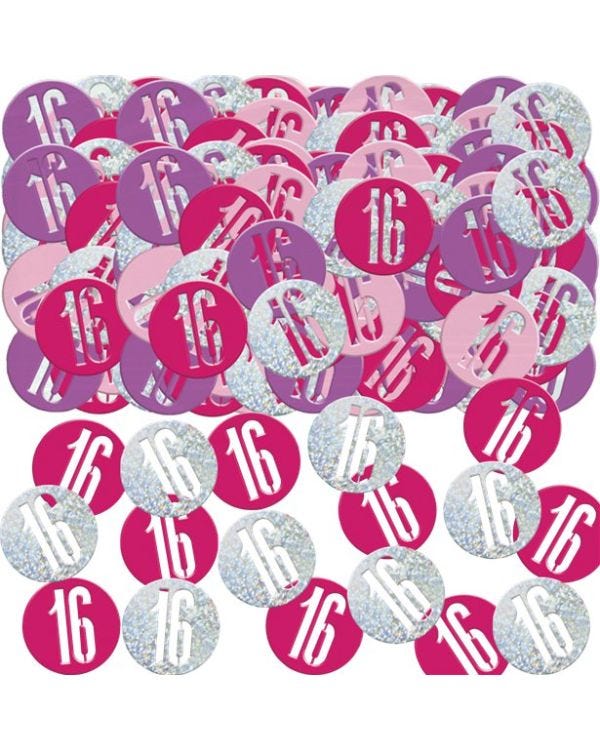 Pink 16th Birthday Confetti