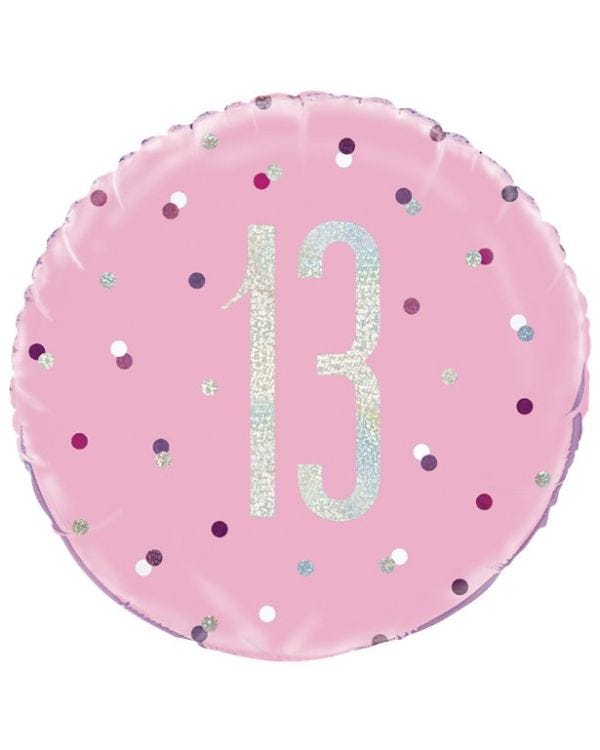 Pink 13th Birthday Foil Balloon - 18&quot;
